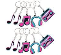 DOITOOL Llaveros Resistentes al Desgaste Diario 20 Creativos de Pvc Notas Musicales para Decoración Ideales para Eventos Temáticos de Música y Fiestas