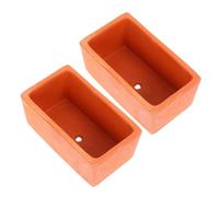 DOITOOL Maceta Rectangular de Barro Natural para Suculentas y Flores, 2 Piezas, Material Transpirable, Pequeña Jardinera para Interior y Jardín, Adecuada para Ambientación y Cultivo