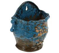DOITOOL Macetero Colgante de Porcelana Azul de Cerámica para Pared, Maceta de Jardinería Práctica y Decorativa para Suculentas