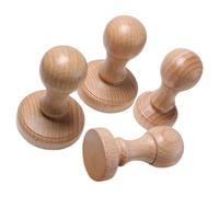 DOITOOL Mangos de Sello de Madera Versátiles 4 Pcs (diámetros 30-45 Mm) para Scrapbooking, Manualidades y Proyectos Escolares, Accesorios de Estampado DIY para Aulas y Oficina