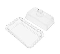 DOITOOL Mantequera con Tapa de Cristal Transparente y Diseño Versátil, Bandeja de Vidrio Elegante para Mantequilla, Snacks y Pasteles en Picnics y Reuniones