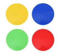 DOITOOL Marcadores de Suelo para Deportes 4 Piezas, Discos Planos de Señalización Circulares en Rojo, Amarillo, Azul y Verde, Ideales para Entrenamiento de Fútbol, Baloncesto y