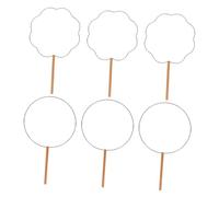 DOITOOL Marco de Abanico de Hierro para Manualidades 6 Piezas Redondo y Pétalo, Aro de Ventilador de Mano Diy, Diseño Portátil para Bodas, Eventos y Proyectos Creativos