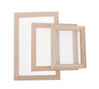 DOITOOL Marcos de Madera con Malla Juego de 3 para Hacer Papel Artesanal Tamaño Versátil y Fácil de Usar para Proyectos Escolares y Manualidades Familiares