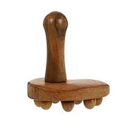 DOITOOL Masajeador de espalda de madera, masajeador de mano, herramienta de liberación muscular para terapia de acupuntura, voladura muscular (marrón claro)