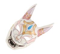 DOITOOL Máscara de Demonio Japonés Estilo Animal Máscara Blanca de Cuero para Cosplay y Fiestas de Halloween Accesorio Decorativo Terror Adulto para Disfraces de Monstruos y Demonios