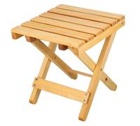 DOITOOL Mesa Auxiliar de Madera Plegable para Exteriores Soporte Cuadrado para Plantas Mesa Pequeña Portátil para Picnic Jardín y Decoración Interior