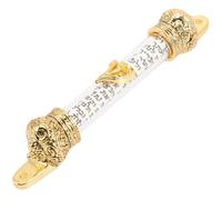 DOITOOL Mezuzá Metálica Delicada para Puerta Exterior Decoración Judía con Pergamino Sagrado Regalo de Hanukkah Diseño Artístico con Doble Orificio Protección y Bendición para Hogar