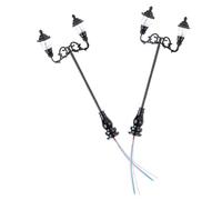 DOITOOL Miniaturas De Farolas para Casas De Muñecas Negros 2 Piezas 1:87 Luz Amarilla Decoración De Jardín Interiores y Exteriores Manualidades