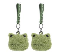 DOITOOL Monedero de Ranita Verde de 2 Piezas Diseño de Rana Adorable, Material de Algodón PP Resistente para Uso Diario y Obsequio para Niños
