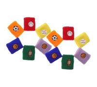 DOITOOL Muñequeras Deportivas para 12 Piezas Bandas de Sudor Elásticas Diseño de Fútbol Baloncesto Béisbol Coloridas Soporte Flexible para Muñeca Ejercicio Fitness