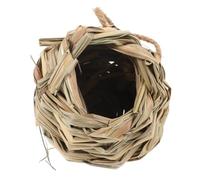 DOITOOL Nido para Pájaros de Jardín Mano con Paja Natural Transpirable Duradero y Cómodo Casa Acogedora para Aves Pequeñas y Hámsters Fácil Montaje sin Herramientas