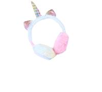 DOITOOL Orejeras Cálidas Diseño de Unicornio, Cubierta de Oídos de Invierno de Peluche Suave, Plegables y Color Degradado, Calentador de Orejas Infantil para Clima Frío