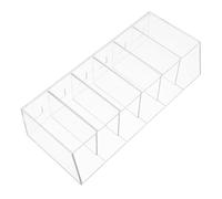 DOITOOL Organizador de Sobres de Bebida Divisor Extraíble, Caja de Almacenamiento Transparente Grande de Plástico 6 Compartimentos para Cocina, Mesa, Refrigerador y Oficina