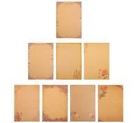 DOITOOL Papel para Escribir Cartas Retro A5 64 Piezas Vintage Papelería de Carta Kraft Mezcla 8 Estilos Papel Decorativo para Felicitaciones y Notas de Agradecimiento Estilo Aleatorio