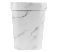 DOITOOL Papelera Grande con Diseño de Mármol Claro, Tapa Abatible con Anillo de Presión, Cubo de Basura para Cocina, Baño y Oficina, Contenedor Multiusos para Interior, 1 Unidad