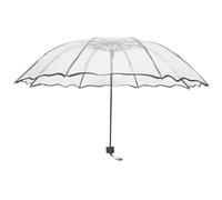 DOITOOL Paraguas Plegable Transparente Portátil para Mujer Mango Ergonómico, Ligero y Resistente, Adecuado para Exteriores y Camping, Color Negro