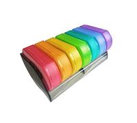 DOITOOL Pastillero de viaje, 7 rejillas, color arcoíris, caja de plástico portátil, caja de medicina, caja de almacenamiento de pastillas de una semana para la oficina en casa