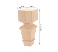 DOITOOL Patas de Muebles de Caucho Madera 15x6,5 Cm Cuadradas 4 Piezas Soporte Repuesto para Mesa, Sofá, Silla y Gabinete Cocina Estilo Europeo Rústico