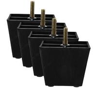 DOITOOL Patas De Repuesto para Sofá y Muebles, Metálicas y Plásticas, Ajustables 75x75x60 Mm, Cuatro Unidades, Ideales para Reemplazo y Estancia Hogar