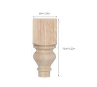 DOITOOL Patas de Sofá Redondas de Madera Maciza sin Terminar 6X15 CM Patas Decorativas Estilo Francés para Muebles Rústicos Repuesto para Mesas Otomanas y Sofás Soporte Resistente y
