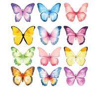 DOITOOL Pegatinas Autoadhesivas para Notas 12 Blocs de Notas Compactos Diseño Acuarela de Mariposas Estacional Adhesivo Reposicionable para Oficina y Hogar Memo Rasgables