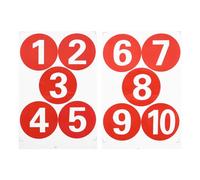 DOITOOL Pegatinas de Números Impermeables PVC Autoadhesivas Extragrandes Adhesivos de Números Redondos 1-10 para Decoración Etiquetado de Máquinas y Manualidades Paquete de 2 Hojas