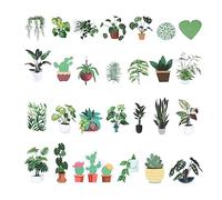 DOITOOL Pegatinas de Plantas Verdes 50 Unidades Impermeables PVC Adhesivas para Equipaje y Portátil Decoración Juvenil Graffitis Multicolor Portátil y Viaje