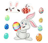 DOITOOL Pegatinas magnéticas de Pascua de PVC, 10 unidades de conejos y huevos, decoración para nevera, duradera, para vivienda, coche, espejo, superficies metálicas
