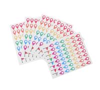 DOITOOL Pegatinas Marcadoras de Ubicación del Mapa Material Sticker Autoadhesivas Resistentes la Intemperie Paquete de 5 Hojas para Uso Exterior y Planificación de Oficina