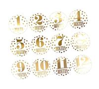 DOITOOL Pegatinas Mensuales para Bebés Diseño Único de Números, 12 Unidades de Papel para Fotos del Primer Año, Accesorio Imprescindible para Mamás y Recién Nacidos