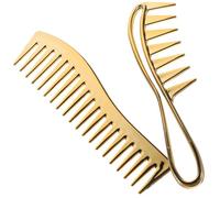 DOITOOL Peines de Dientes Anchos Eléctricos 2 Unidades para Cabello Rizado y Húmedo, Color Dorado, Material Plástico Resistente, Set para Peinar y Desenredar Cuero Cabelludo en Cuidado