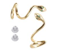 DOITOOL Pendientes Pequeños de Plata S925 Diseño Serpiente Dorada, Aretes Gota para Oreja sin Perforación, Accesorios de Joyería para Fiestas y Uso Diario