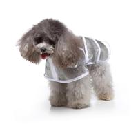 DOITOOL Pet Dog Raincoat con Capucha Ajustable y Bandas Reflectantes para Seguridad Nocturna Resistente y Cómodo Talla S Color Blanco para Perros Pequeños