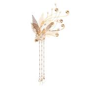 DOITOOL Pinzas Cabello Clásicas de Estilo Chino Diseño Floral y Borlas de Cuentas, Accesorio Vintage de Metal Cómodo para Cosplay Hanfu y Ocasiones Obsequios