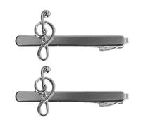 DOITOOL Pinzas de Corbata Clásicas de Cobre Portátiles y Elegantes 2 Piezas Diseño de Nota Musical para Hombres para Camisas de Negocios