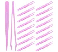 DOITOOL Pinzas de Plástico Moradas para 20 Unidades Punta Recta Herramientas para Manualidades y Joyería Aptas para Proyectos Montessori y Actividades Creativas Escolares