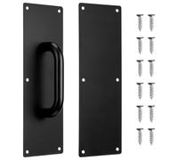 DOITOOL Placa De Empuje Puerta: Manija De Tiro De Acero Inoxidable 304 Para Puertas Correderas, Puertas Cortafuego Y Puertas De Paso - Negro Con Tornillos Incluidos