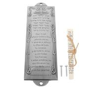 DOITOOL Placa de Mezuzá de Metal Antigua con Rollo de Bendición en Español, Decoración Religiosa para Puerta, Adorno Espiritual Judaico Vintage para Hogar, Protección y Tradición Cultural