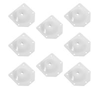 DOITOOL Placas de Montaje Angulares de 12 Grados para Patas de Muebles 8 Piezas Acero Recubrimiento Polvo Blanco Tamaño 70X67X12 MM Accesorios para Fijación de Patas de Sofá y Mesa