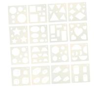 DOITOOL Plantillas Geométricas de y Dibujo 16 Piezas Reutilizables Plástico para Manualidades y Aprendizaje Escolar