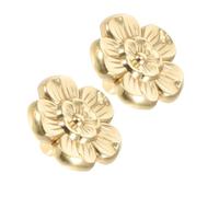 DOITOOL Pomos de Latón Vintage Diseño Floral Tiradores para Armarios y Cajones 2 Piezas Tamaño Grande 35X20Mm Herrajes Decorativos para Muebles de Cocina y Tocador