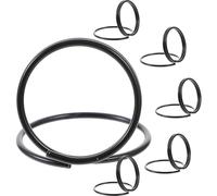 DOITOOL Porta Tarjetas de Mesa Metálico Negro Soporte Doble Anillo Redondo, Mini Clips para Notas y Fotos, 6 Piezas para Bodas, Eventos y Organización de Oficina