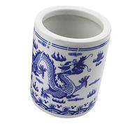 DOITOOL Portalápices De Porcelana Azul y Blanca De La Pluma Portalápices Pequeño Portalápices Chinos Para Bolígrafo De Contenedor De Pluma Niño Cerámica