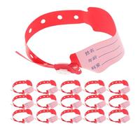 DOITOOL Pulseras de Identificación Hospitalaria Pvc Rojas para Adultos, 100 Unidades, Ajustables E Impermeables, Pulseras Médicas para Pacientes con Cierre Seguro y Área para Escribir,