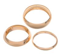 DOITOOL Pulseras de Puño Doradas para Mujer, Conjunto de 3 Piezas Metálicas de Hierro, Diseño Minimalista y Ancho, Brazaletes Apilables de Estilo Moderno para Uso Casual y Formal