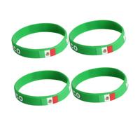 DOITOOL Pulseras de Silicona Elásticas Bandera Nacional de México, 4 Unidades Verdes, Brazaletes Deportivos para Hombre, Recuerdo para Eventos y Actividades al Aire Libre