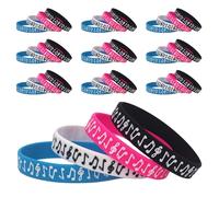 DOITOOL Pulseras de Silicona Musicales Notas Coloridas 40 Piezas 4 Colores Resistentes al Agua y Cómodas para Fiestas Eventos y Festivales de Música