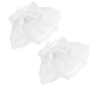 DOITOOL Puños de Muñeca de Encaje Blanco para Mujer, 1 Par de Esposas de Muñeca Lolita sin Dedos, Accesorio Ligero y Transpirable Adecuado para Fiestas de Té y Complementos de Disfraz