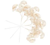 DOITOOL Rama Artificial de Ginkgo 4 Piezas Hojas Doradas Realistas de PP y Hierro Tallos Decorativos para Jarrones Decoración de Bodas y Hogar Plantas Artificiales Resistentes a Clima